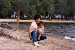 Dad and I on the beach